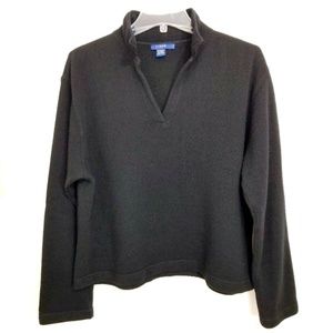 J. Crew Black Lambswool Blend Knit Sweater